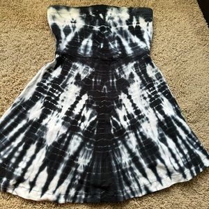 Express tie-dye strapless mini dress